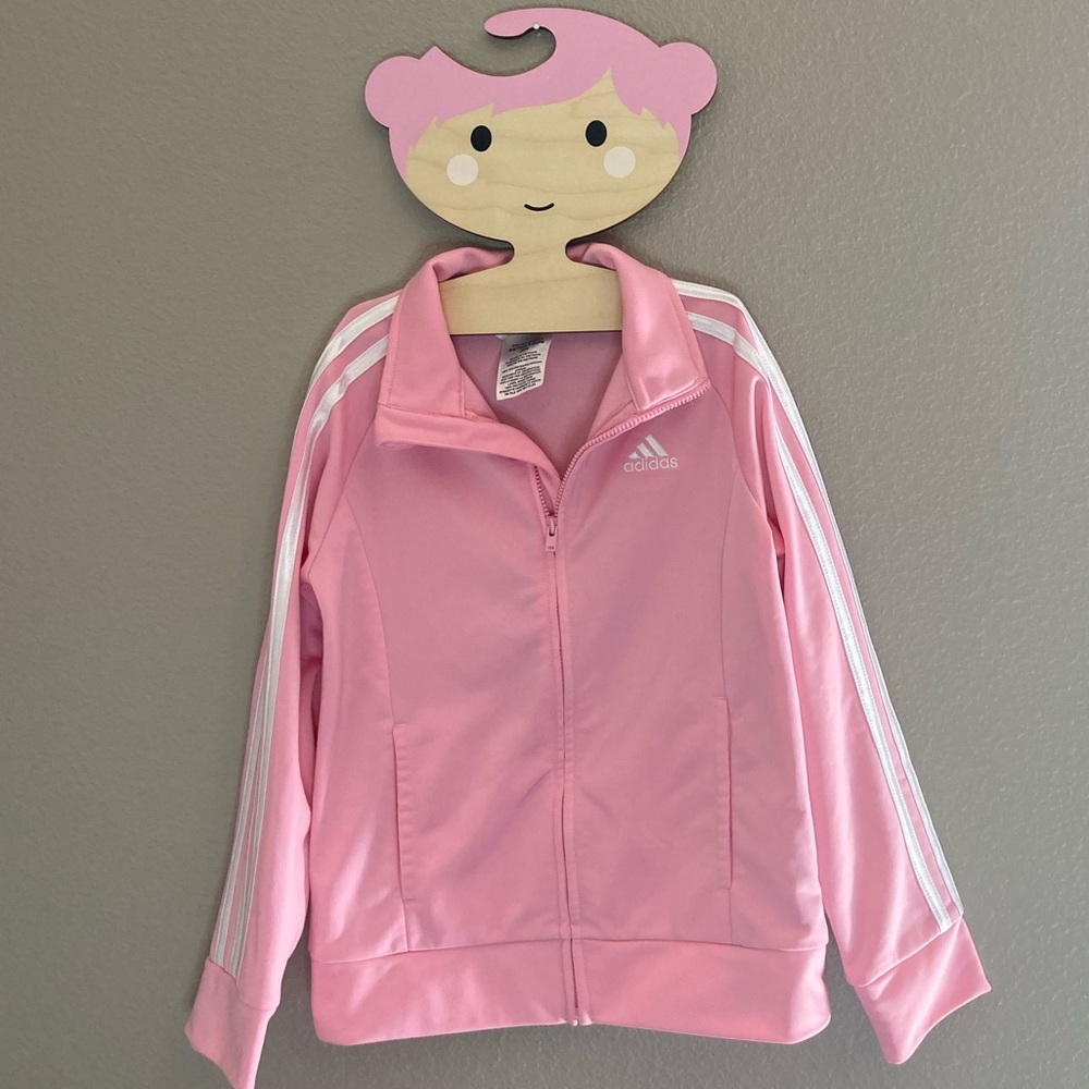 Girls 6x Adidas pink track suit